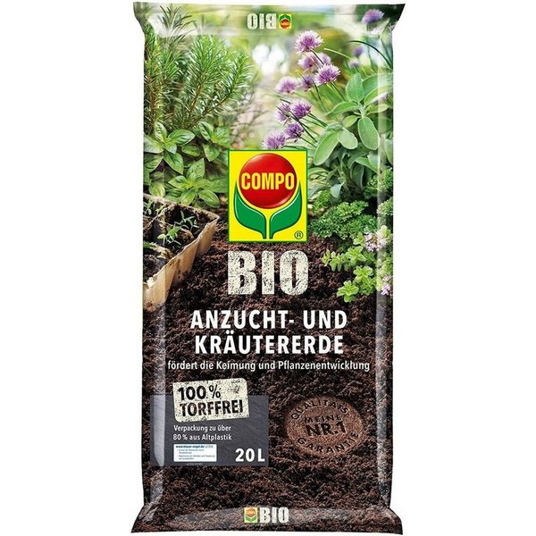 Compo Pflanzendünger COMPO Bio Anzucht und Kräutererde, 20 Ltr