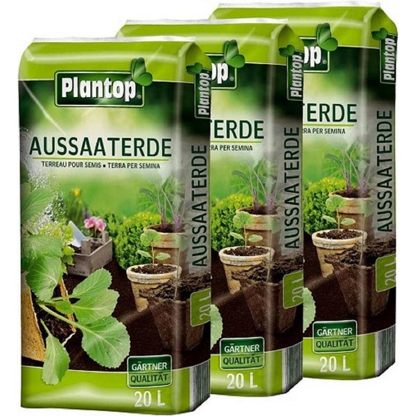 Plantop Pflanzerde Plantop Aussaaterde 3 x 20l