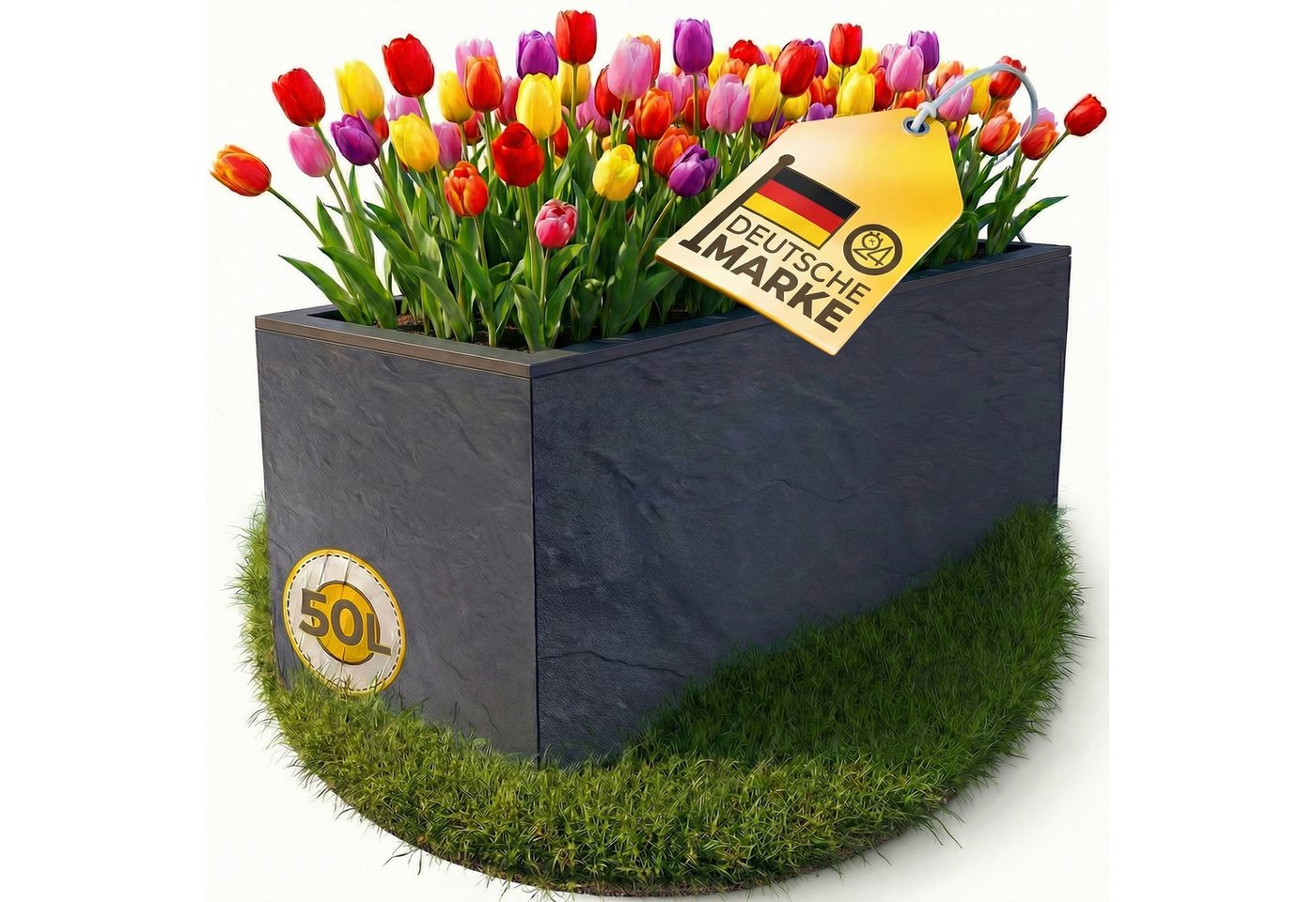 ONDIS24 Pflanzkübel Ondis24 Blumenkübel Vulkano, 50L Blumenkasten (2 St), mit cleverem Wasserspeicher am Boden – Bild 4 von 5
