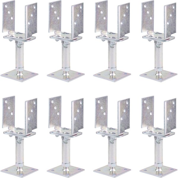 Alberts Pfostenträger Alberts 8 x U-Pfostenträger, Breite 71 - 161 mm, Bodenabstand 150 - 19, (8-St), 8x Alberts U-Pfostenträger im Bundle, galvanisch verzinkt,