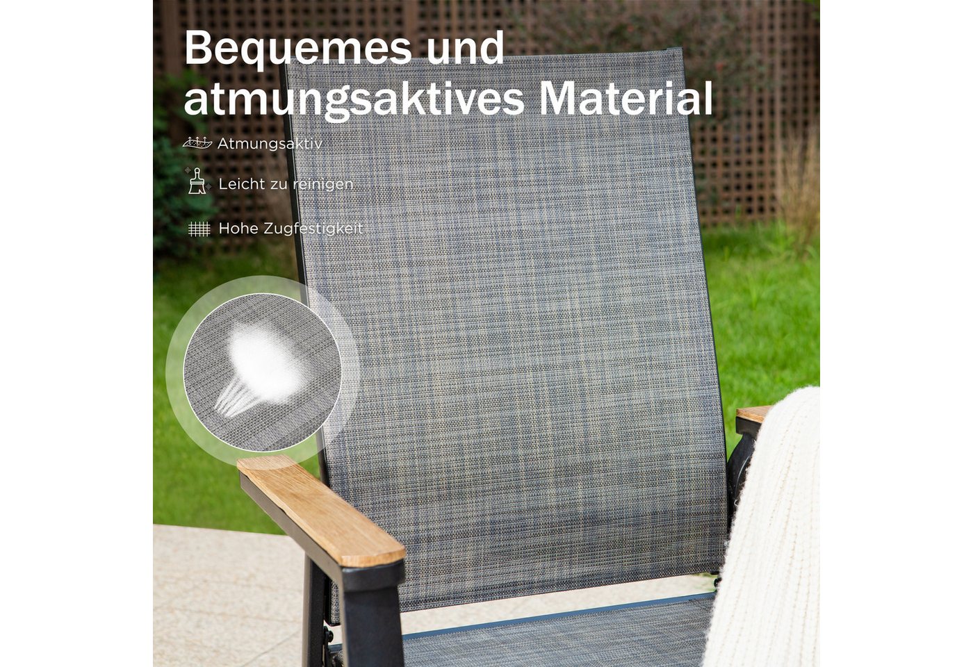 PHI VILLA Garten-Essgruppe, (Gartenmöbel Set Outdoor Balkon Esstisch) – Bild 4 von 5