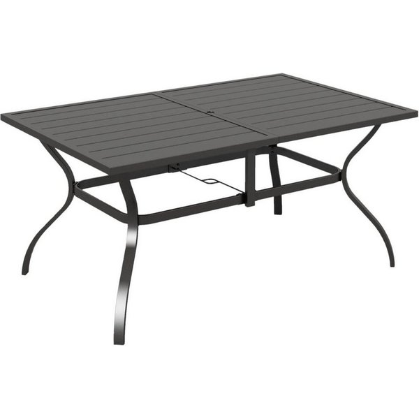 PHI VILLA Gartentisch (Outdoor Garten Esstisch Wetterfest, 1 outdoor esstische), Outdoor Terrasse Tisch für 6 Personen 152 * 97cm