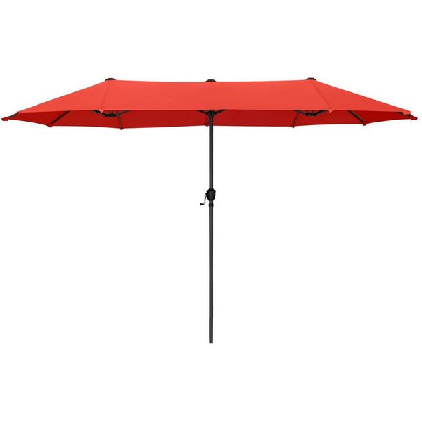 PHI VILLA Sonnenschirm, Balkon Rechteckig Groß Balkonschirm Garten Gartenschirm mit Kurbel UV Schutz Parasol Windfest, Mit der rostfreien Stahlstange und 12 Sta
