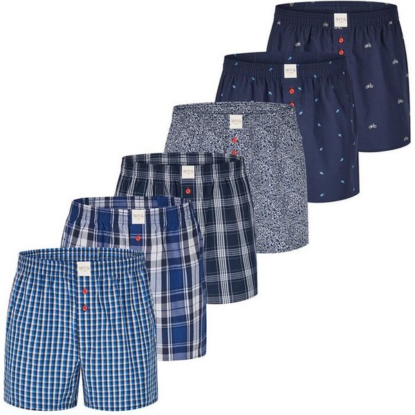 Phil & Co. Boxer Classic Sets (6-St) American Boxershorts - weit geschnitten - Knopfleiste