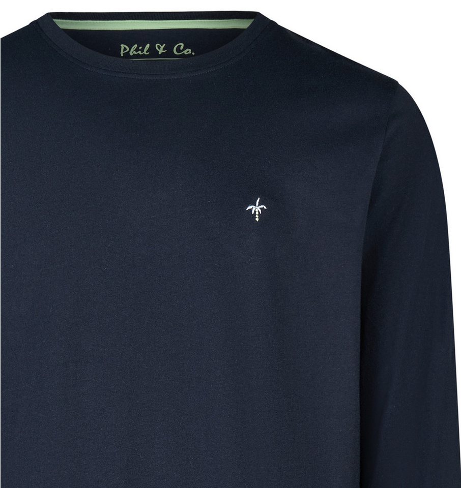Phil & Co. Pyjamaoberteil Chill Factor (Packung, 1-tlg., 1-teilig) Herren Schlafanzugshirt Langarm Baumwolle Shirt – Bild 2 von 3