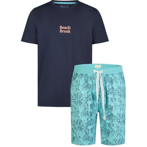 Phil & Co. Shorty Easy Sleep (Set, 2 tlg., 2-teilig) Herren Pyjama kurz Shorty Baumwolle Kurzarm Eingriffstaschen
