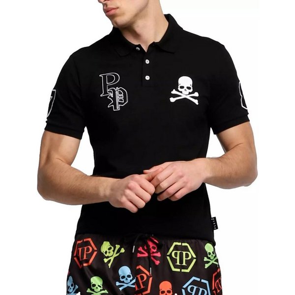 PHILIPP PLEIN Poloshirt SS Multi Skull Logo Polohemd