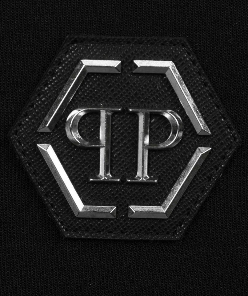 PHILIPP PLEIN Sweatshirt Sweater Tape Logo Pulli Pullover eine Kängurutasche und gerippte Abschlüsse – Bild 4 von 5