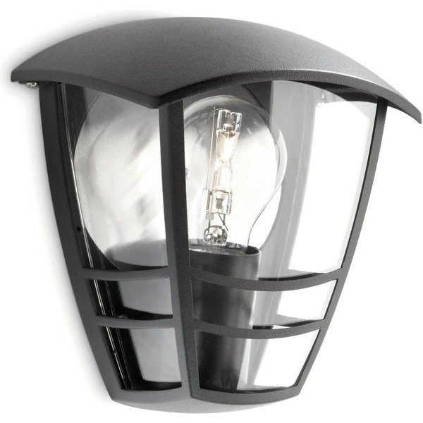 Philips Außen-Wandleuchte myGarden Creek, 1x60W, Schwarz, ohne Leuchtmittel