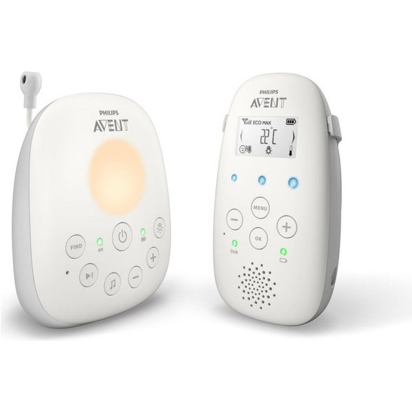 Philips Babyphone Avent SCD713/26, Smart ECO-Modus, Schlaflieder, Gegensprechfunktion, Nachtlicht