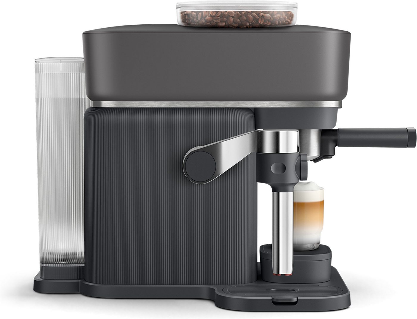 PHILIPS baristina Espressomaschine Latte BAR400/60 mit Mahlwerk für ganze Bohnen und Milchschaumdüse, 3 Schaumarten, 16 bar Pumpendruck, Schwarzgrau – Bild 5 von 5