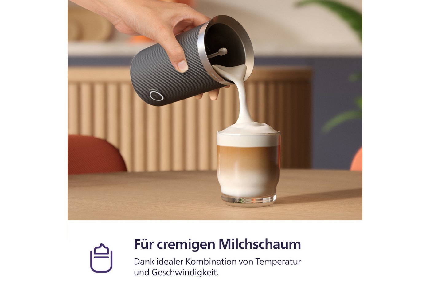 PHILIPS baristina Milchaufschäumer BAR311, Antihaftbeschichtung, leichte Reinigung, warmer und kalter Milchschaum, 120 ml Fassungsvermögen – Bild 5 von 5