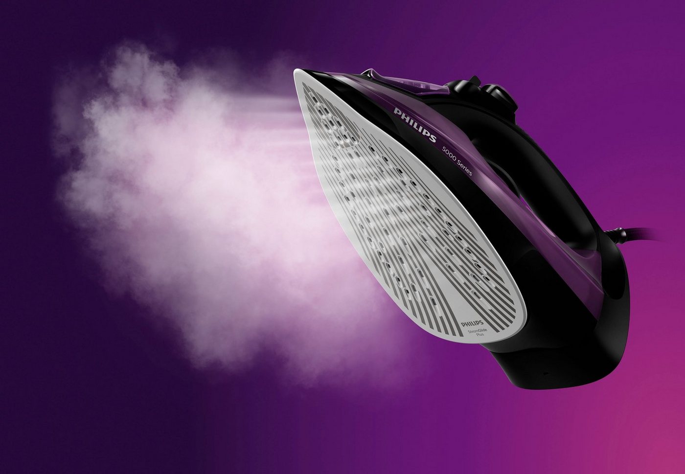 Philips Dampfbügeleisen DST5030/80 5000 Series, 2400 W, SteamGlide Plus Bügelsohle, 320 ml Wassertank, 180 g Dampfstoß – Bild 4 von 5