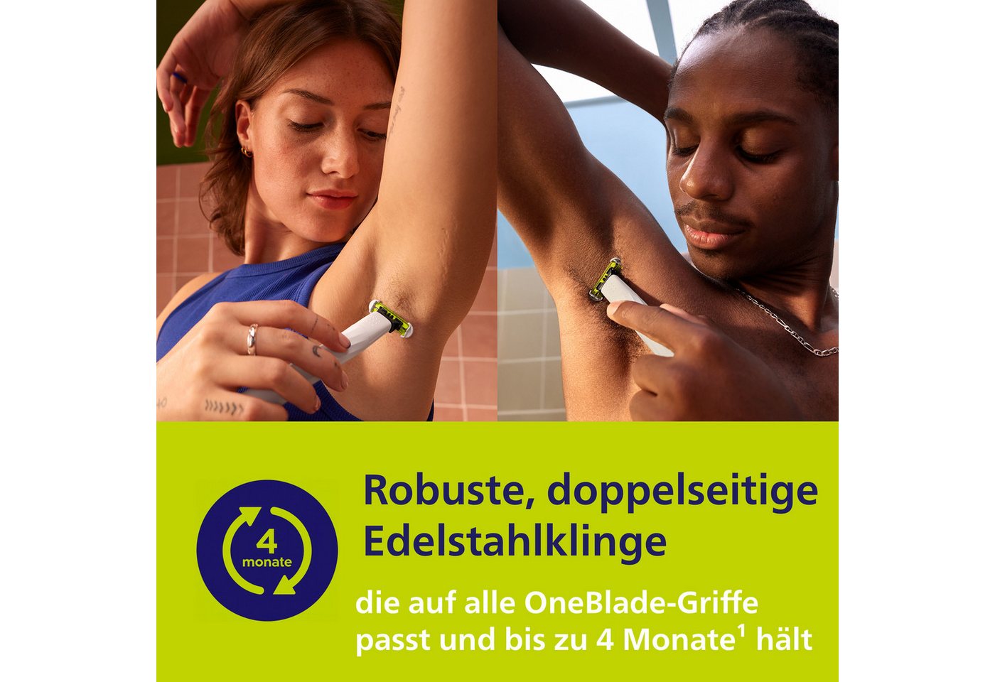 Philips Elektrorasierer Intimate QP1924/30, Aufsätze: 2, bidirektionales Trimmen und Rasieren, nass und trocken verwendbar – Bild 4 von 5