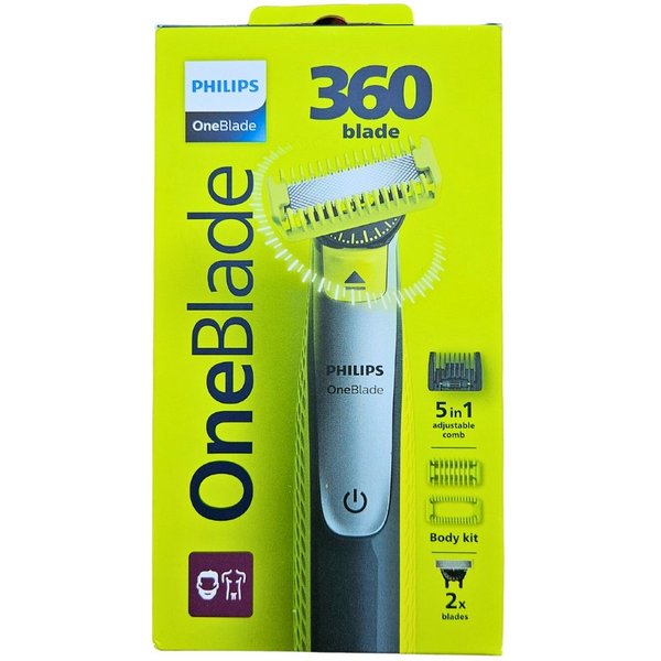 Philips Elektrorasierer OneBlade 360 Face+Body - QP2834/23, Aufsätze: 4, 5 in 1 Aufsatz, inkl. 2 Ersatzklingen