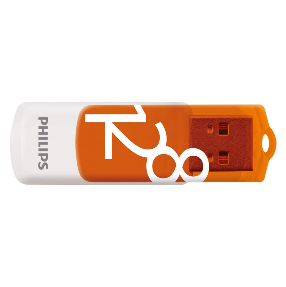 Philips FM12FD05B/00 USB-Stick (USB 2.0, Lesegeschwindigkeit 80,00 MB/s, Sunrise Orange®, 128 GB, USB 2.0, 1er Pack) – Bild 2 von 2