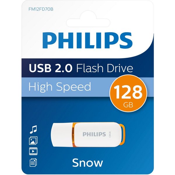 Philips FM12FD70B/00 USB-Stick (USB 2.0, Lesegeschwindigkeit 80,00 MB/s, Sunrise Orange®, 128 GB, USB 2.0, 1er Pack)