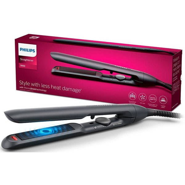 Philips Glätteisen Series 5000 BHS510/00 Keramik-Beschichtung, mit ThermoShield-Technologie, Ionisierungsfunktion, 12 Einstellungen