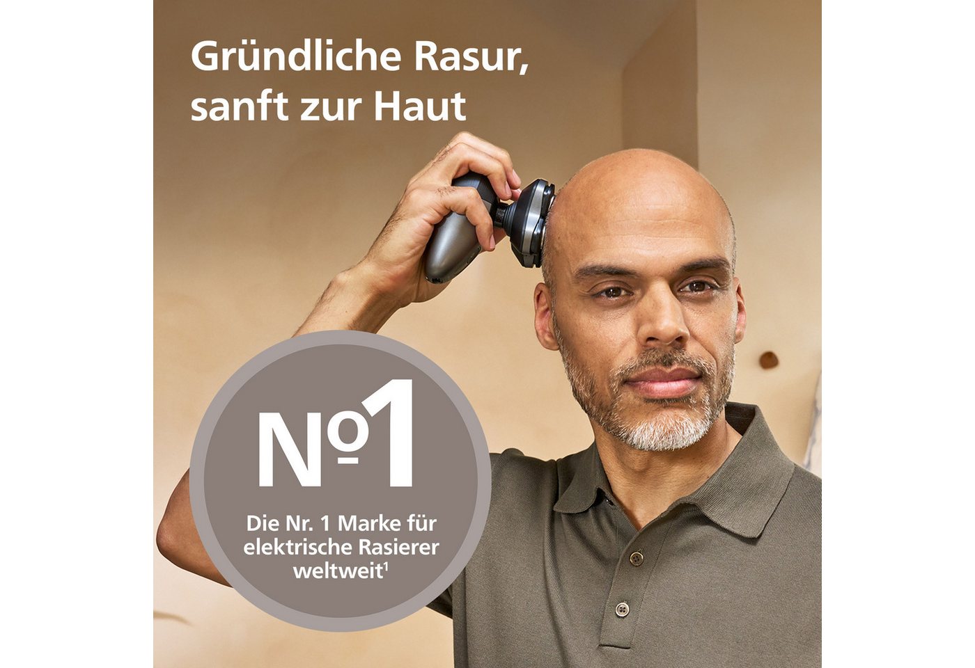 Philips Glatzen-Rasierer HS7980/15, Haarschneider mit 36 ComfortCut-Klingen, inkl. Reinigungsstation – Bild 2 von 5