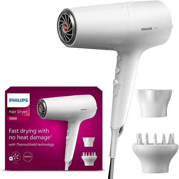 Philips Haartrockner BHD500/20, 2100 W Power, Ionentechnologie, 6 Geschwindigkeiten, 3 Heizstufen