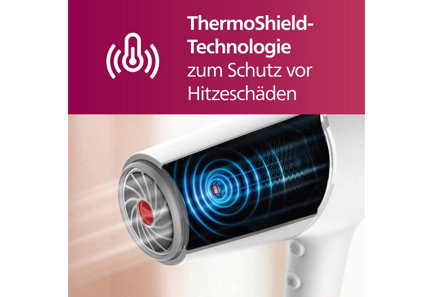 Philips Haartrockner BHD500/20, 2100 W Power, Ionentechnologie, 6 Geschwindigkeiten, 3 Heizstufen – Bild 2 von 5