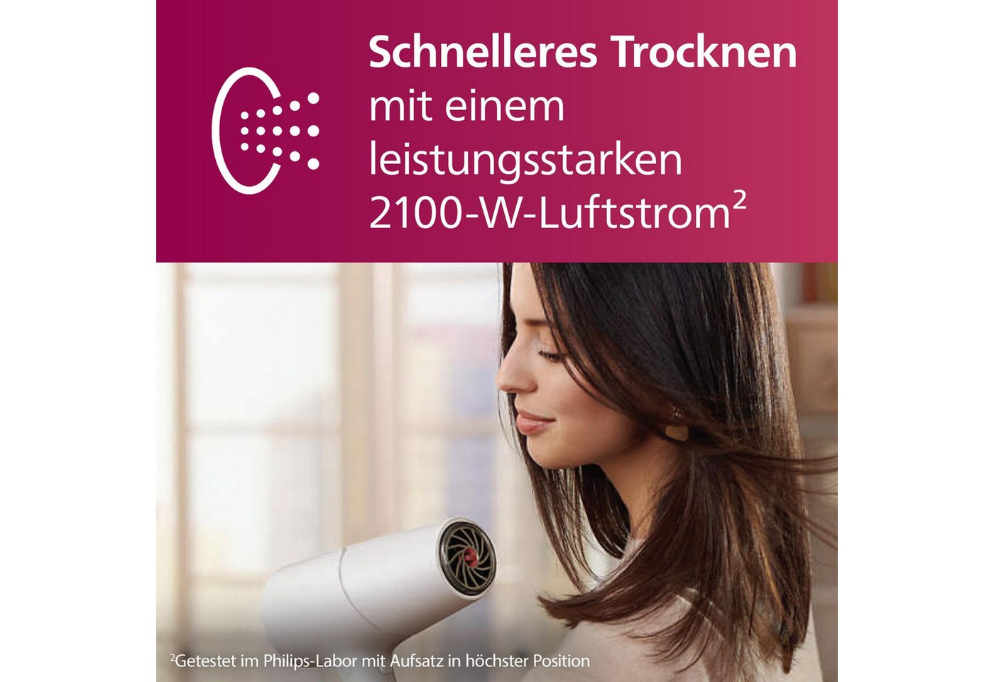 Philips Haartrockner BHD500/20, 2100 W Power, Ionentechnologie, 6 Geschwindigkeiten, 3 Heizstufen – Bild 3 von 5
