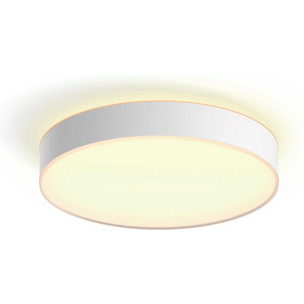 Philips Hue LED Deckenleuchte White Ambiance Devere, für Badezimmer Größe L, 3300lm, weiß, Abschaltautomatik, Bluetooth, CCT - über Fernbedienung, Dimmer, Dimmf