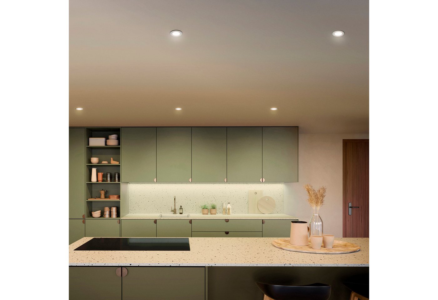 Philips Hue LED Deckenspot Slim Downlight Einbauleuchte, Abschaltautomatik, Bluetooth, CCT - über Fernbedienung, Dimmer, Dimmfunktion, Farbsteuerung, Farbwechse – Bild 2 von 5