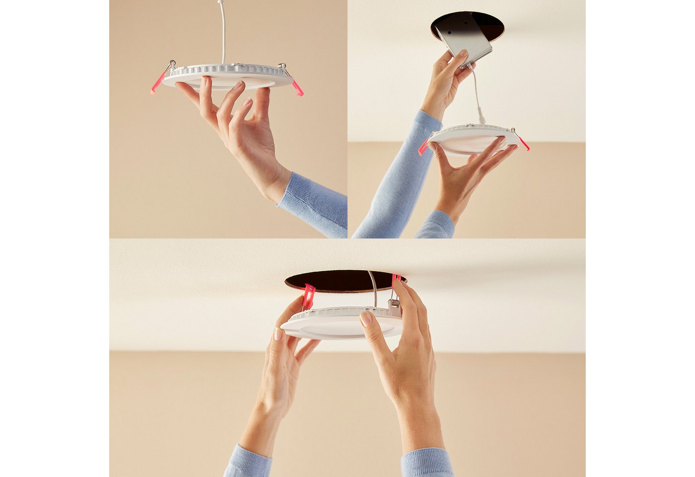 Philips Hue LED Deckenspot Slim Downlight Einbauleuchte, Abschaltautomatik, Bluetooth, CCT - über Fernbedienung, Dimmer, Dimmfunktion, Farbsteuerung, Farbwechse – Bild 4 von 5