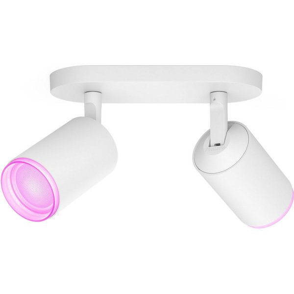 Philips Hue LED Deckenspot White & Color Ambiance Fugato 2er Aufbauspot, Abschaltautomatik, Bluetooth, CCT - über Fernbedienung, Dimmfunktion, Einschlafhilfe, F