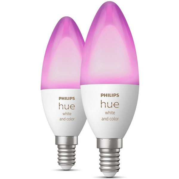 Philips Hue LED Lampe E14 2er Set 5,3W 320lm White Color Amb. Smarte Lampe