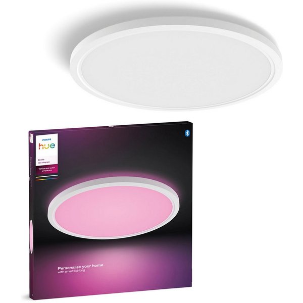 Philips Hue LED Panel White & Color Ambiance Devote Panelleuchte rund, 43 cm, Abschaltautomatik, Bluetooth, CCT - über Fernbedienung, Dimmfunktion, Farbsteuerun