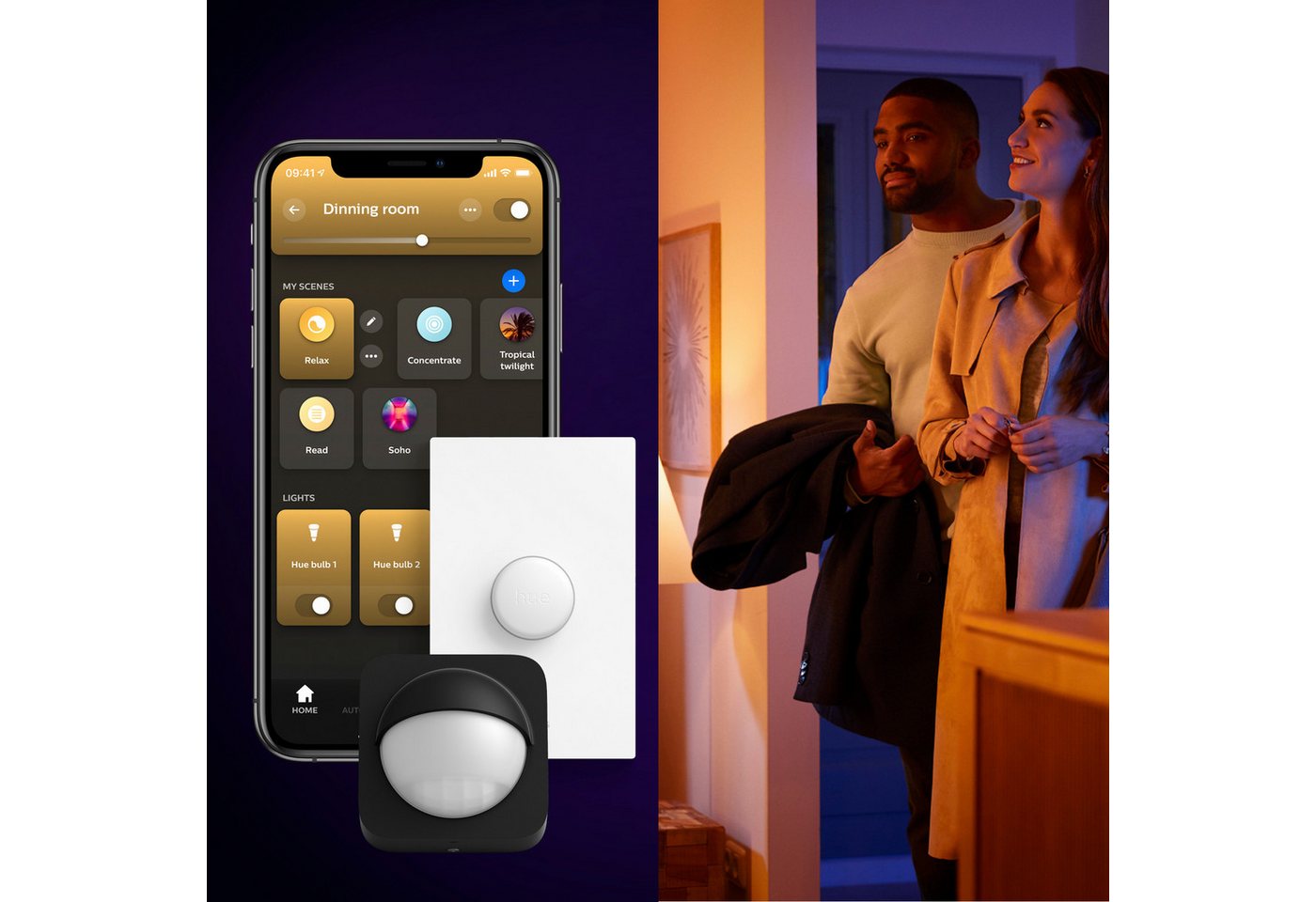 Philips Hue LED Panel White & Color Ambiance Devote Panelleuchte rund, 43 cm, Abschaltautomatik, Bluetooth, CCT - über Fernbedienung, Dimmfunktion, Farbsteuerun – Bild 5 von 5