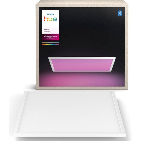 Philips Hue LED Panel White & Color Ambiance Surimu, 60x60cm, Abschaltautomatik, Bluetooth, CCT - über Fernbedienung, Dimmfunktion, Einschlafhilfe, Farbsteuerun
