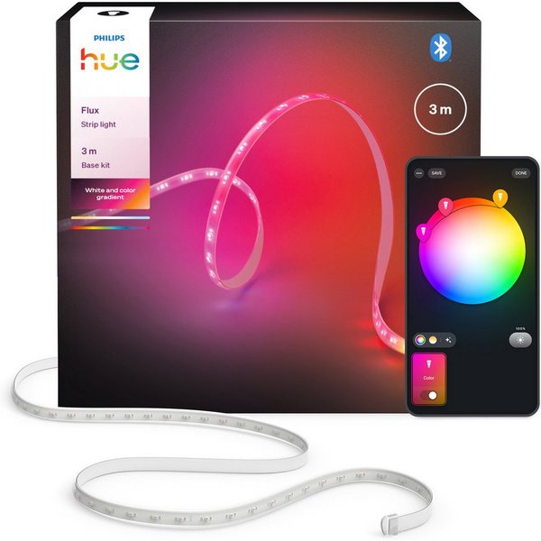 Philips Hue LED-Streifen Flux Gradient Lightstrip, Zuschneidbar, erweiterbar, Chromasync™, App- und Sprachsteuerung