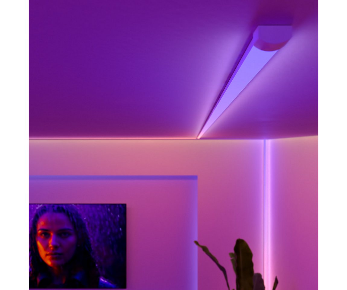 Philips Hue LED Stripe OmniGlow Gradient Premium Lightstrip, Gradient Farbverläufe, App-/Sprachsteuerung, zuschneidbar, Diffusor – Bild 4 von 5