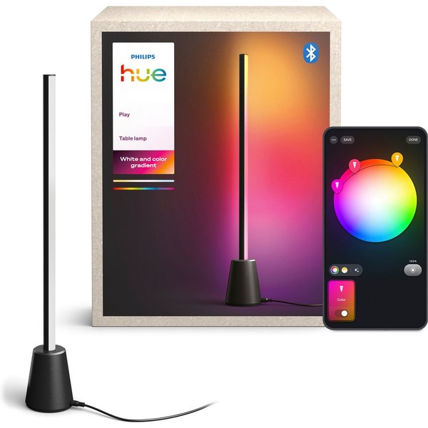 Philips Hue LED Tischleuchte Play, 60 cm, RGBW, Weiß & Farbverläufe, smartes Licht, Abschaltautomatik, Bluetooth, CCT - über Fernbedienung, Dimmer, Dimmfunktion