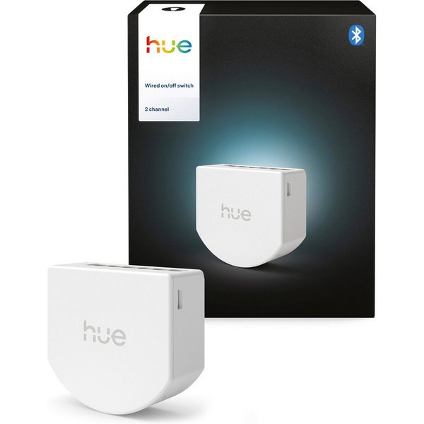 Philips Hue Schalter Wandschaltermodul, für nicht smarte Lampen (Ein/Aus), Netzbetrieb (Packung, 1-St), 2 Kanal/2C (6A / 400W LED / 1.380W Halogen), App‑ & Spra