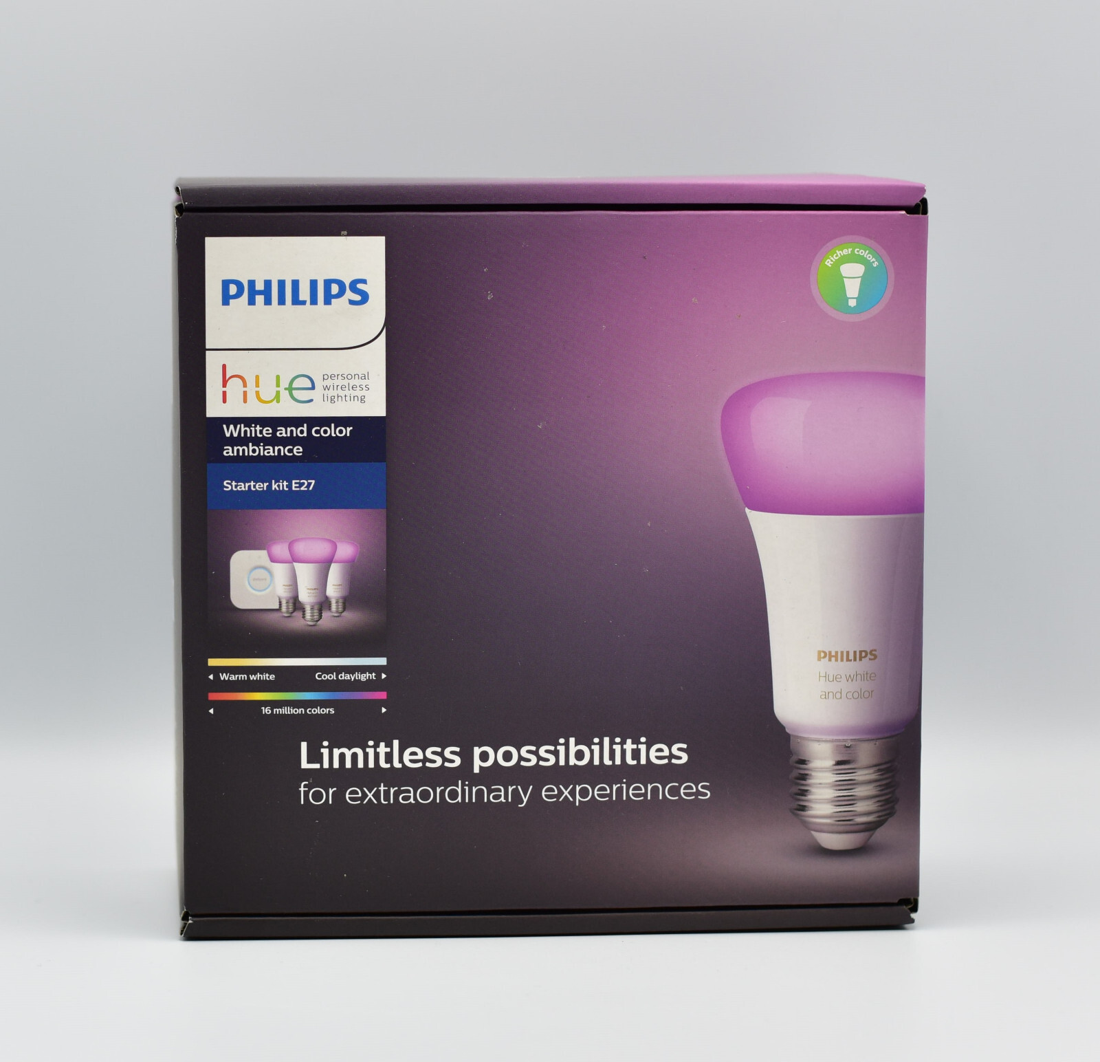 Philips Hue White and Color Ambiance E27 Bluetooth ZigBee Bridge 3er Starter Kit