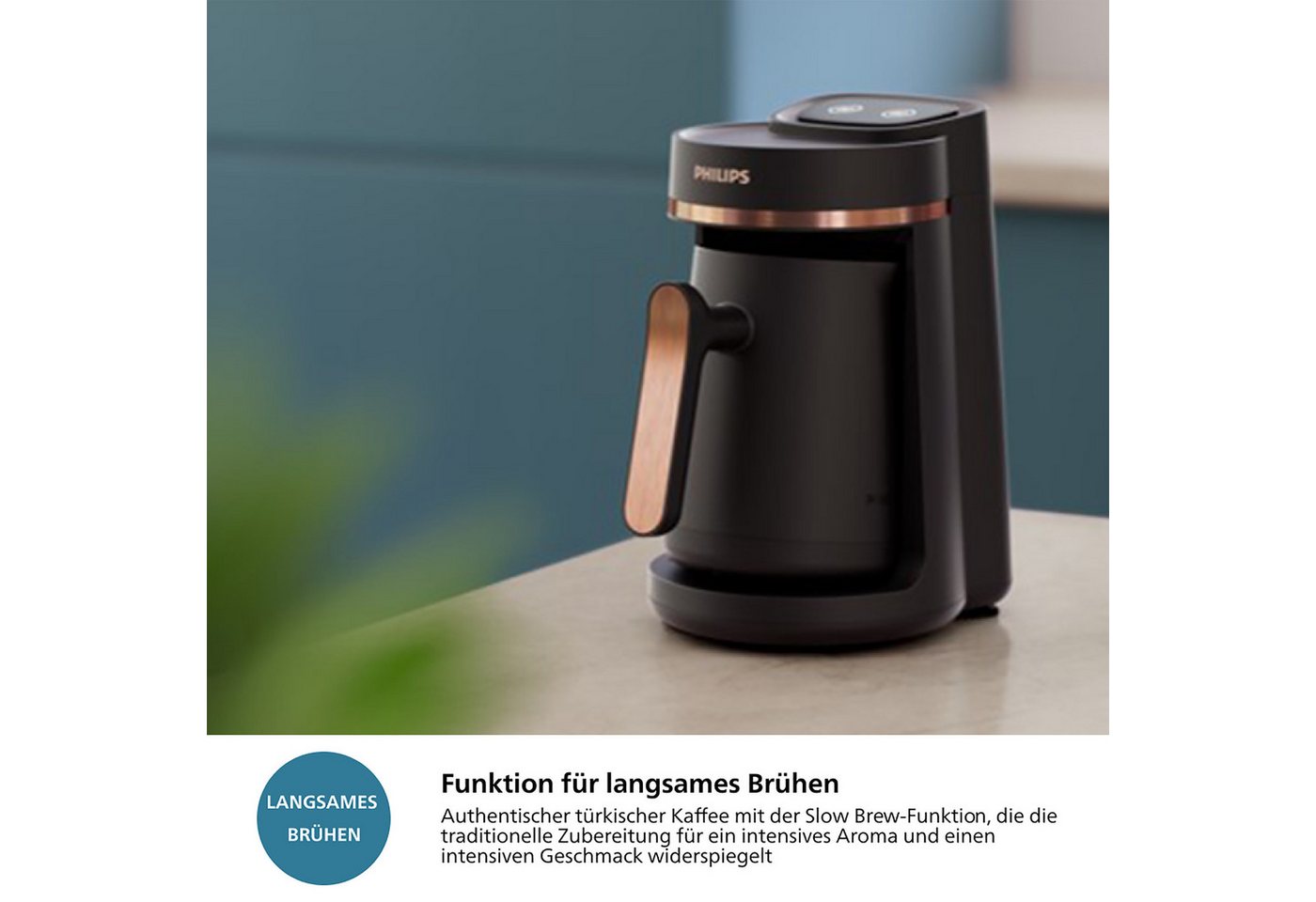 Philips Kaffeebereiter HD150/60 Türkischer Kaffeekocher 5000 Series, mit Funktion für langsames Brühen u. Überhitzungs- und Überlaufschutz – Bild 4 von 5