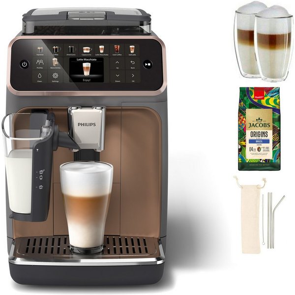 Philips Kaffeevollautomat EP5544/80 5500 Series, 20 Kaffeespezialitäten (heiß oder eisgekühlt), LatteGo-Milchsystem, SilentBrew Technologie