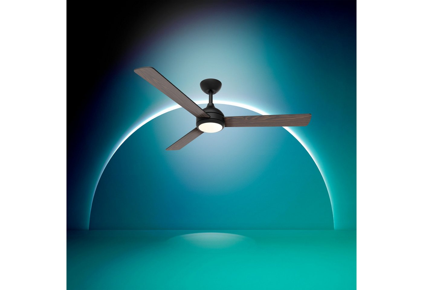 Philips LED Deckenleuchte Civx 24W, Ventilator 32W, drehbare Blätter, ⌀132cm schwarz-dunkelbraun, CCT - über Fernbedienung, Dimmer, Dimmfunktion, Ein-/Ausschalt – Bild 2 von 5