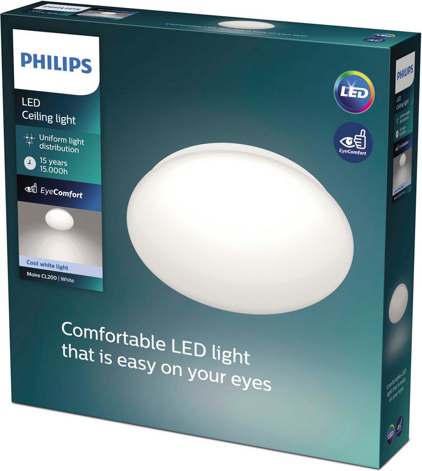 Philips LED Deckenleuchte Moire CL200 36W, 4000 Kelvin, 3800 Lumen, rund 49cm, weiss, LED fest integriert, Neutralweiß – Bild 3 von 3