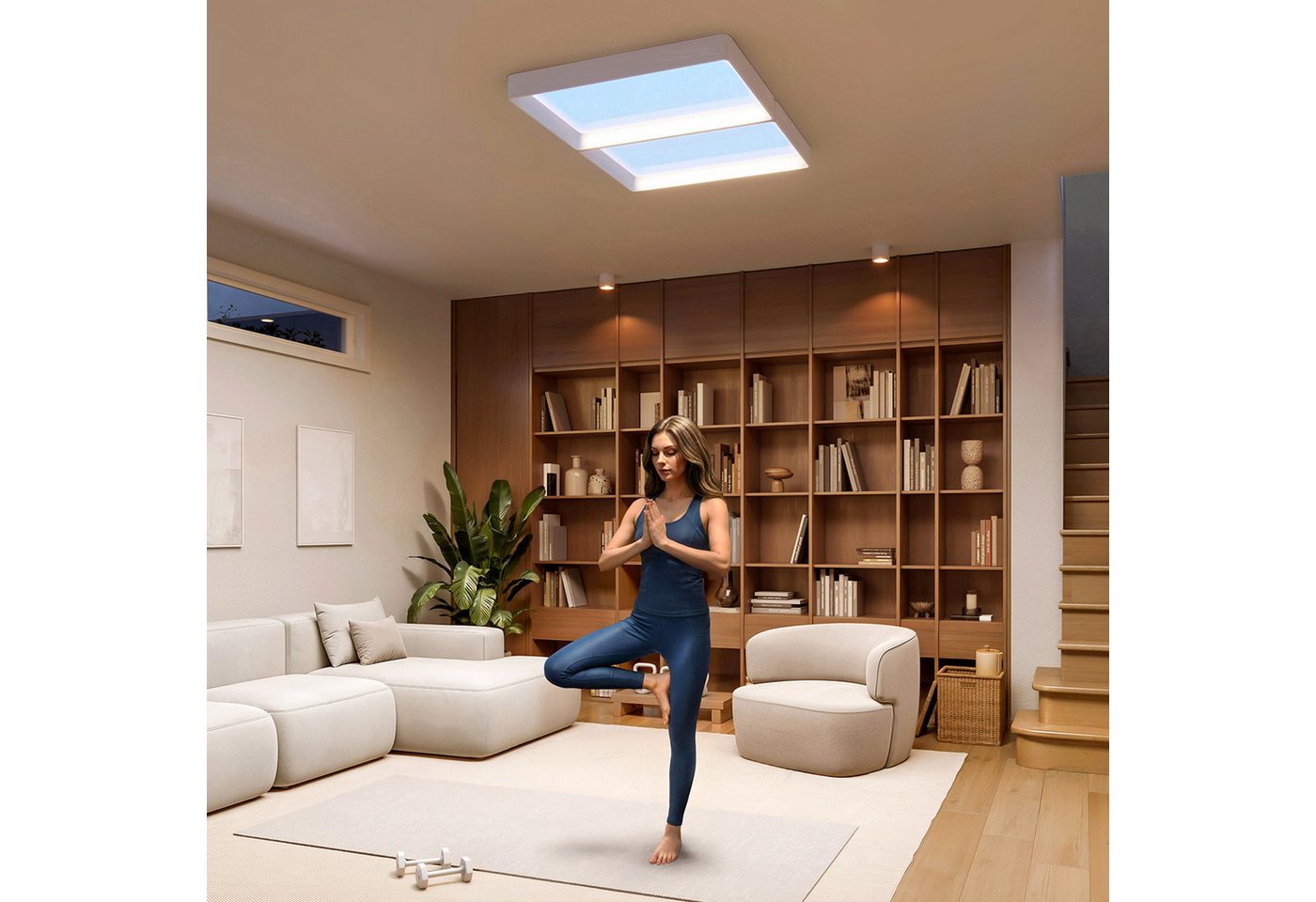 Philips LED Deckenleuchte Skylight LED Panel mit Tageslichtsimulation, IP44, Abschaltautomatik, CCT - über Fernbedienung, Dimmfunktion, Ein-/Ausschalter, Farbst – Bild 2 von 5