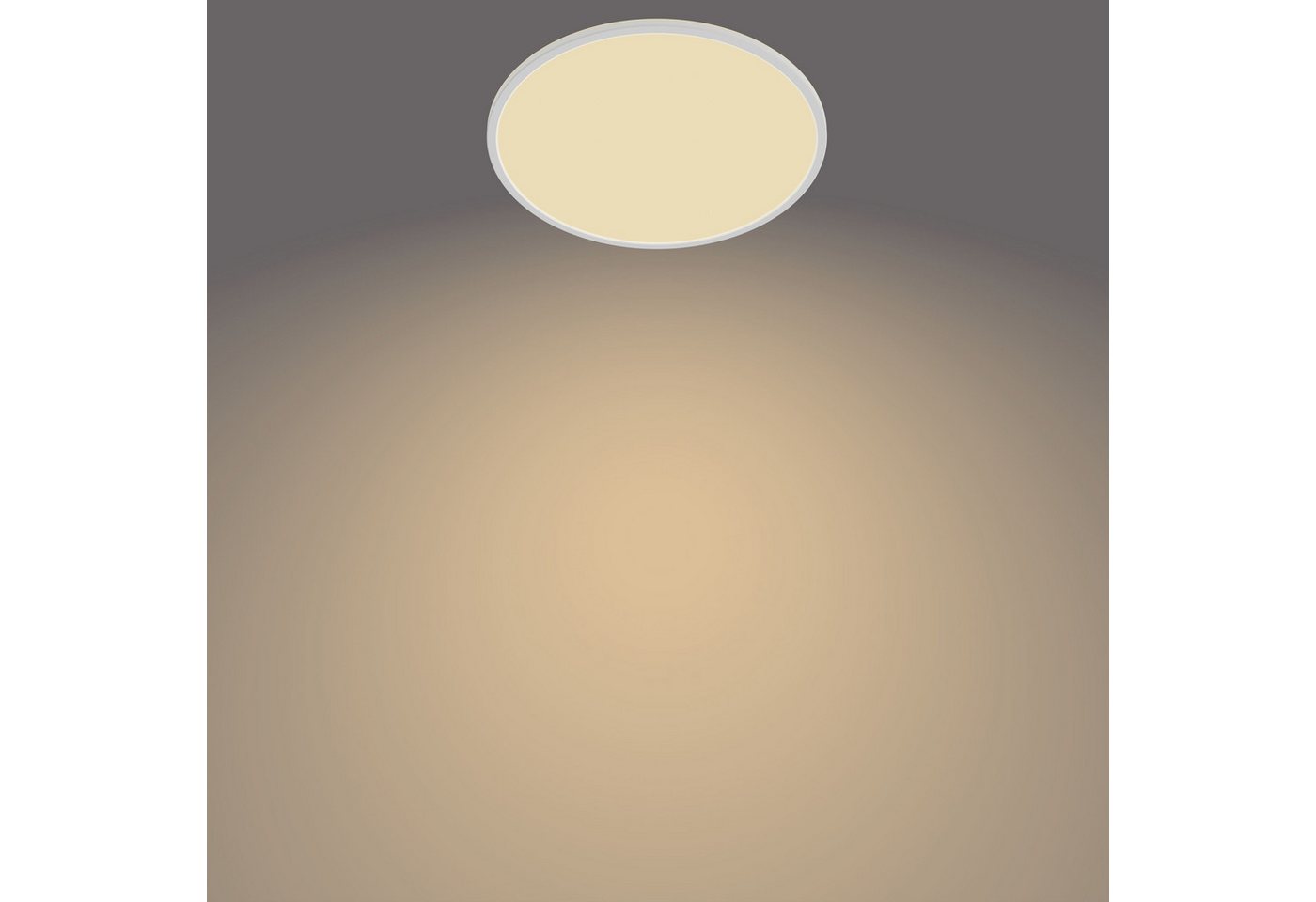 Philips LED Deckenleuchte Superslim 3-in-1 LED Leuchte, CL550, 2700K, Dimmfunktion, Memoryfunktion, dimmbar über Fernbedienung, mehrere Helligkeitsstufen, LED f – Bild 2 von 4