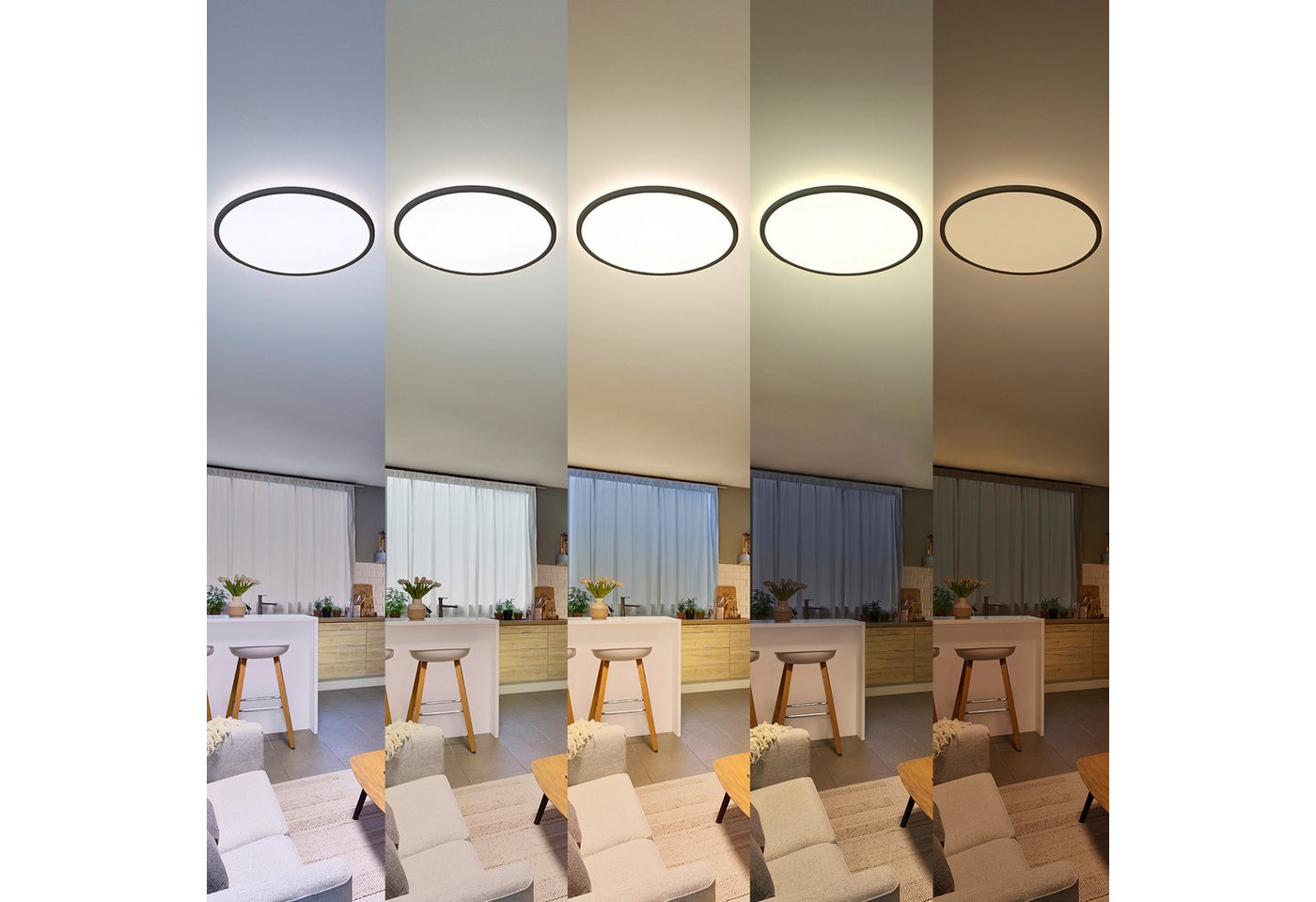 Philips LED Deckenleuchte Superslim All-in-one, 16 W, rund, Schwarz, CCT - über Fernbedienung, Dimmer, Dimmfunktion, Farbsteuerung, Fernbedienung, Infrarot inkl – Bild 4 von 5