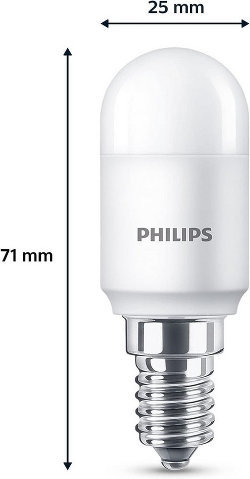 Philips LED-Leuchtmittel LED CorePro E14 T25 Röhre 3,2W = 25W Kühlschrank 250lm Warmweiß 2700K, T25, Warmweiß, Kühlschranklampe – Bild 2 von 3