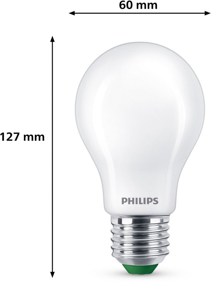 Philips LED-Leuchtmittel UltraEfficient 60W 2700K, E27, 3 St., Warmweiß – Bild 5 von 5