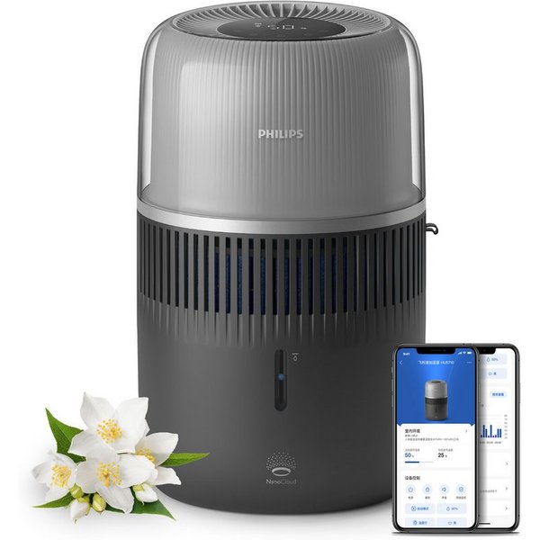 Philips Luftbefeuchter HU5710/03 5000 Series, 4,5 l Wassertank, für 56 m² Räume, mit NanoCloud Technologie