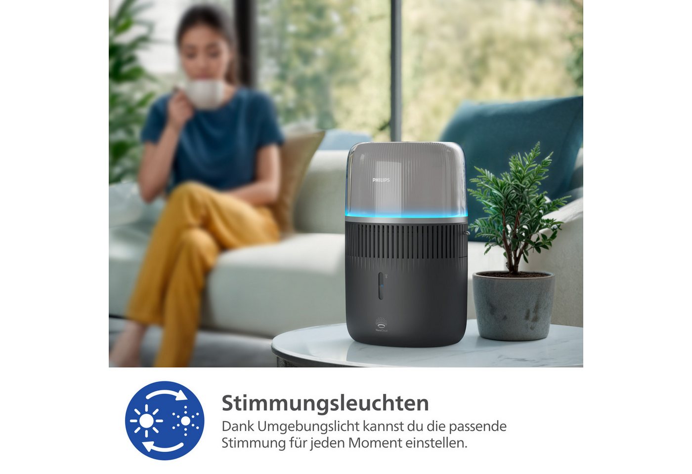 Philips Luftbefeuchter HU5710/03 5000 Series, 4,5 l Wassertank, für 56 m² Räume, mit NanoCloud Technologie – Bild 2 von 5